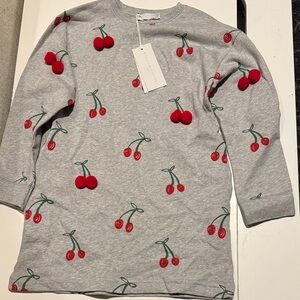 Stella McCartney Gray Top with Red Cherry Design